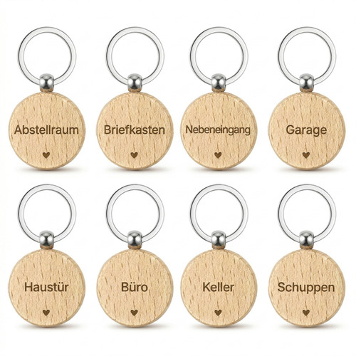 Holz schlüsselanhänger 8er - holz,